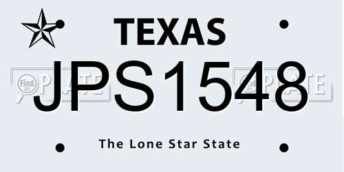 JPS1548 Texas License Plate