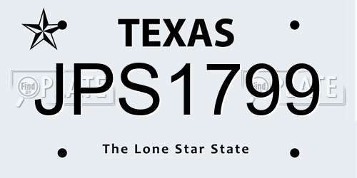 JPS1799 Texas License Plate