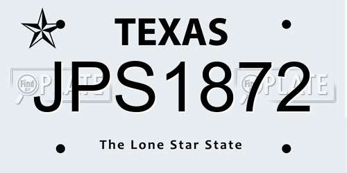 JPS1872 Texas License Plate