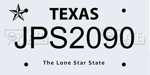 JPS2090 Texas License Plate