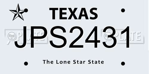 JPS2431 Texas License Plate