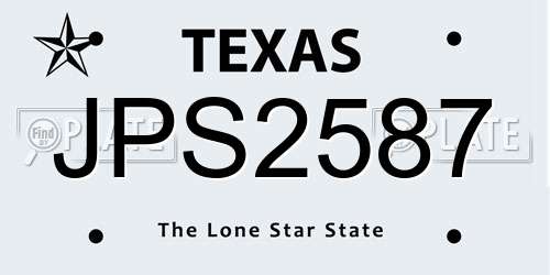 JPS2587 Texas License Plate