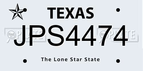 JPS4474 Texas License Plate