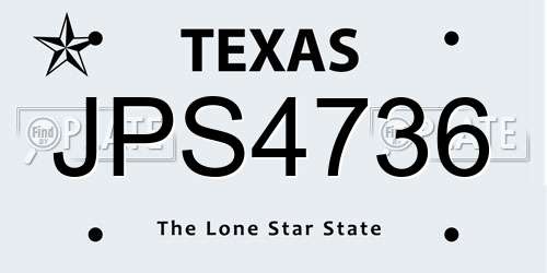 JPS4736 Texas License Plate
