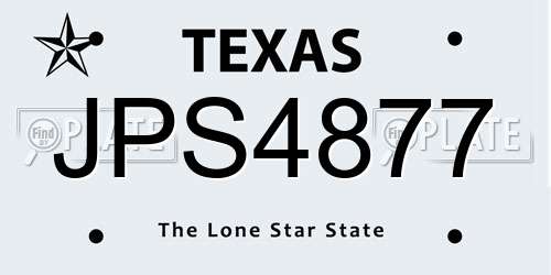 JPS4877 Texas License Plate