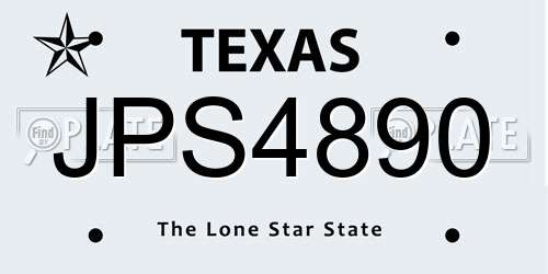 JPS4890 Texas License Plate