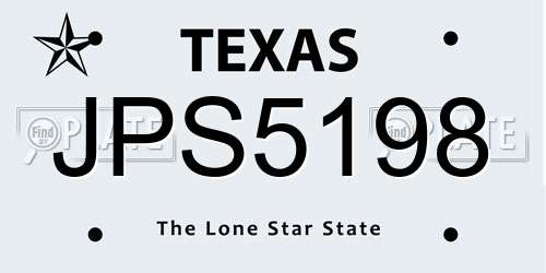 JPS5198 Texas License Plate