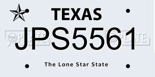 JPS5561 Texas License Plate