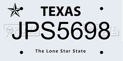 JPS5698 Texas License Plate