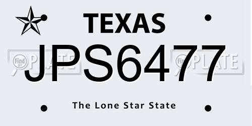 JPS6477 Texas License Plate
