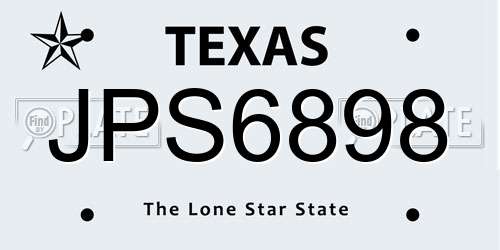 JPS6898 Texas License Plate