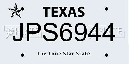 JPS6944 Texas License Plate