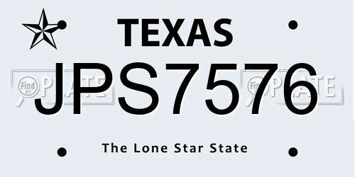 JPS7576 Texas License Plate