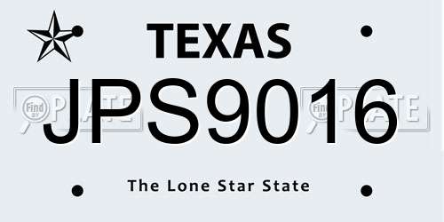 JPS9016 Texas License Plate