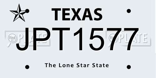 JPT1577 Texas License Plate