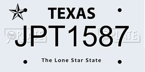 JPT1587 Texas License Plate