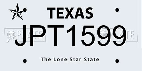 JPT1599 Texas License Plate