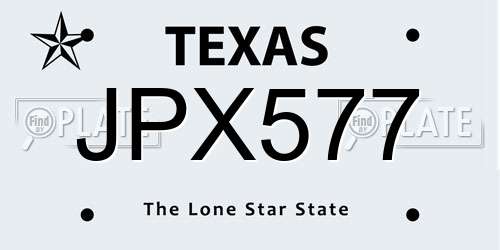 JPX577 Texas License Plate