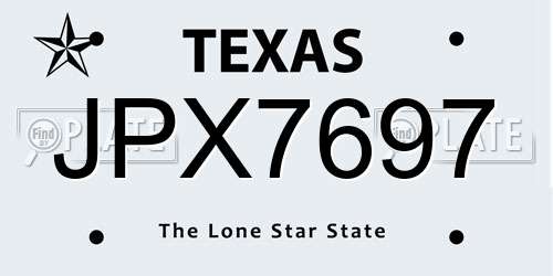JPX7697 Texas License Plate