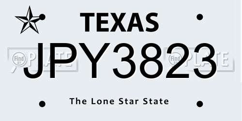 JPY3823 Texas License Plate