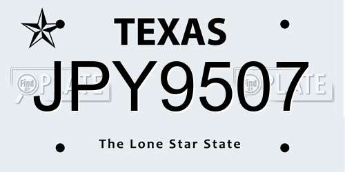 JPY9507 Texas License Plate