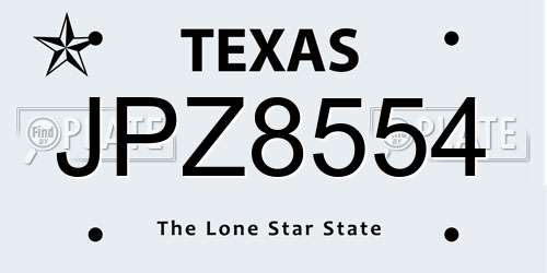 JPZ8554 Texas License Plate