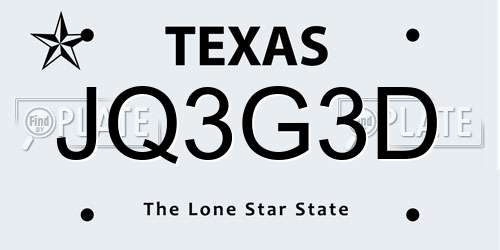 JQ3G3D Texas License Plate