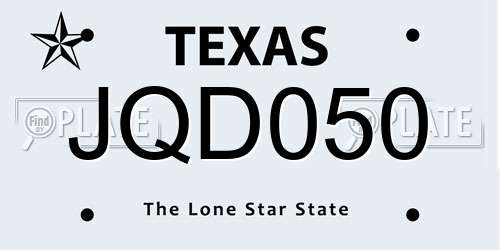JQD050 Texas License Plate