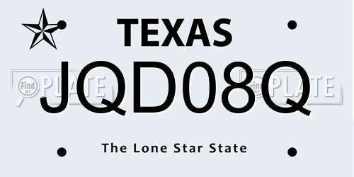 JQD08Q Texas License Plate