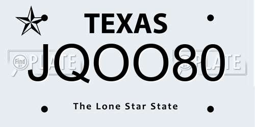 JQOO80 Texas License Plate
