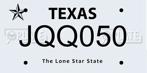 JQQ050 Texas License Plate