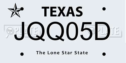 JQQ05D Texas License Plate