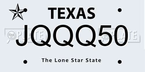 JQQQ50 Texas License Plate