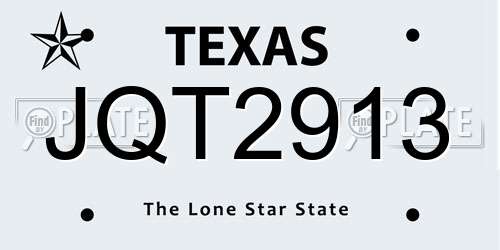 JQT2913 Texas License Plate
