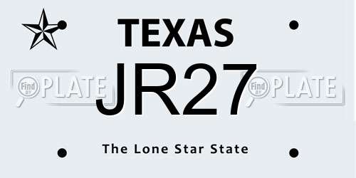 JR27 Texas License Plate