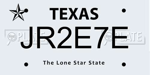JR2E7E Texas License Plate