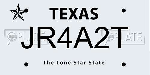 JR4A2T Texas License Plate