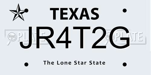 JR4T2G Texas License Plate