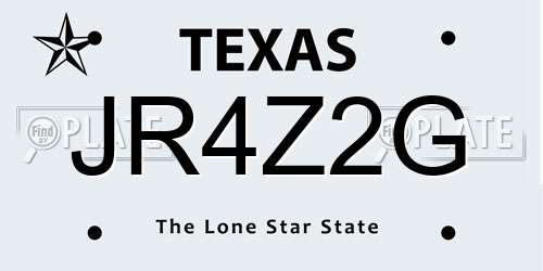 JR4Z2G Texas License Plate