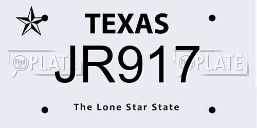 JR917 Texas License Plate