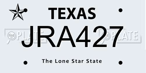 JRA427 Texas License Plate