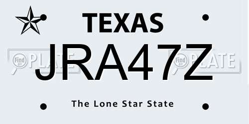 JRA47Z Texas License Plate