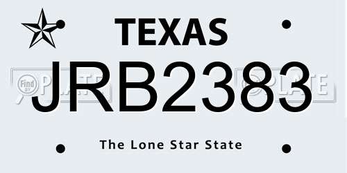 JRB2383 Texas License Plate