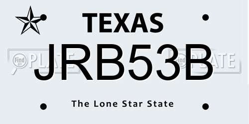 JRB53B Texas License Plate