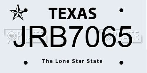JRB7065 Texas License Plate