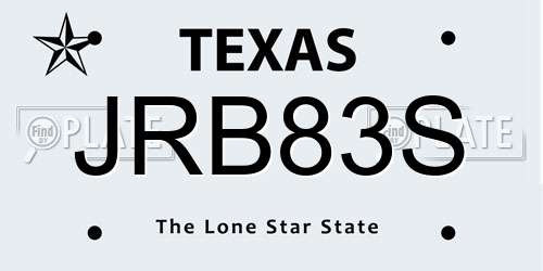 JRB83S Texas License Plate