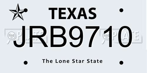 JRB9710 Texas License Plate