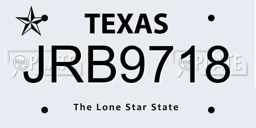 JRB9718 Texas License Plate