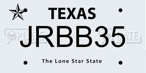 JRBB35 Texas License Plate