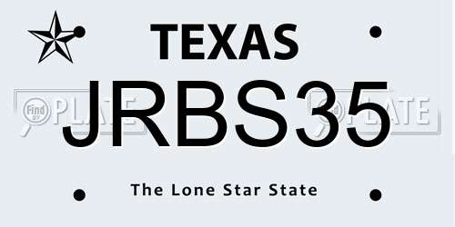 JRBS35 Texas License Plate